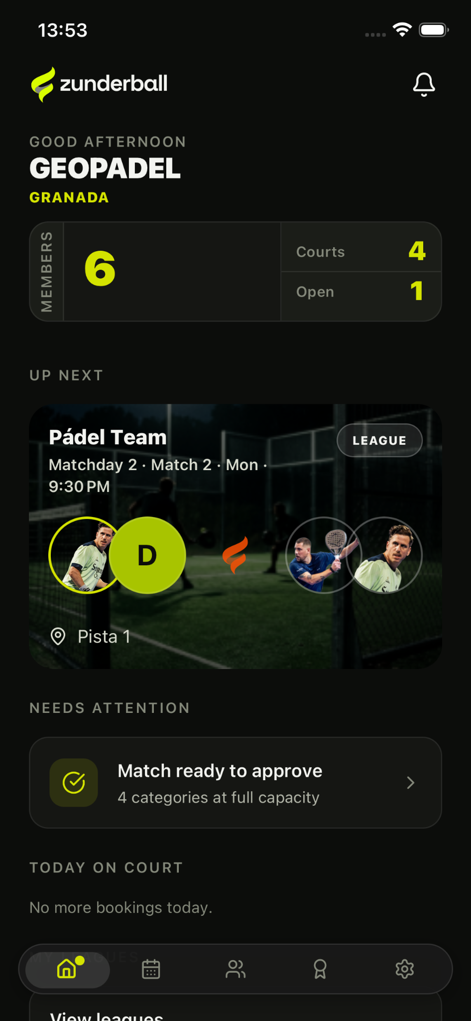 Inicio de Zunderball Clubs